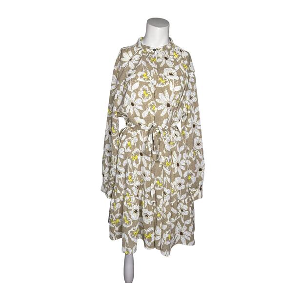 Zero Degrees Celsius Dress Women's XL Sand Floral Print MSRP$250 - Picture 1 of 6